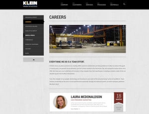 Klein Steel - the final website product