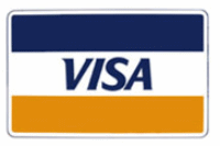 Visa's original gold and blue logo represented the golden hills and blue skies of California